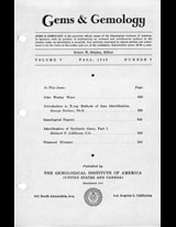 Gems & Gemology, Fall 1946, Vol. 5, No. 7 Gems & Gemology, Fall 1946, Vol. 5, No. 7