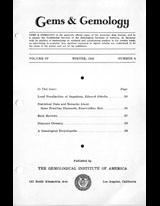Gems & Gemology, Winter 1942, Vol. 4, No. 4 Gems & Gemology, Winter 1942, Vol. 4, No. 4
