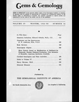 Gems & Gemology, Winter 1944, Vol. 4, No. 12 Gems & Gemology, Winter 1944, Vol. 4, No. 12
