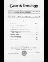 Gems & Gemology, Winter 1945, Vol. 5, No. 4 Gems & Gemology, Winter 1945, Vol. 5, No. 4