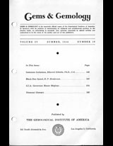 Gems & Gemology, Summer 1944, Vol. 4, No. 10 Gems & Gemology, Summer 1944, Vol. 4, No. 10