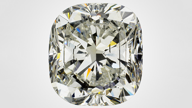This 15.32 ct cushion modified brilliant is the largest HPHT synthetic diamond graded by GIA. This 15.32 ct cushion modified brilliant is the largest HPHT synthetic diamond graded by GIA.