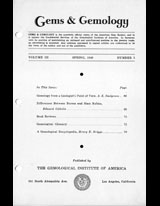 Gems & Gemology, Spring 1939, Vol. 3, No. 5 Gems & Gemology, Spring 1939, Vol. 3, No. 5