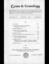 Gems & Gemology, Spring 1945, Vol. 5, No. 1 Gems & Gemology, Spring 1945, Vol. 5, No. 1