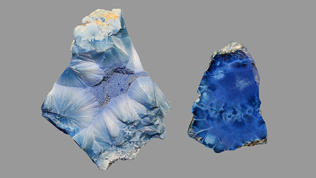 Two shattuckite specimens Two shattuckite specimens