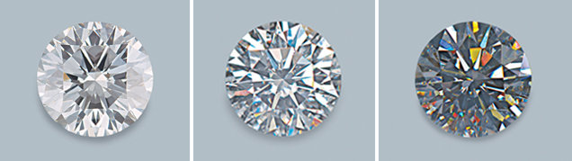 A diamond with different lighting and viewing environments A diamond with different lighting and viewing environments