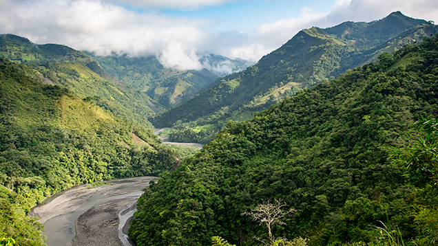 En route to mining areas in the Colombian Andes