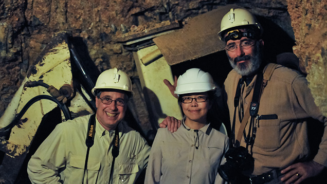 The GIA team in an underground sapphire mine