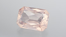 This faceted rose quartz displays a superb transparency that is unusual for this gem. - © GIA