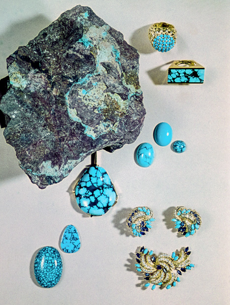 Turquoise Rough and Gem Pieces