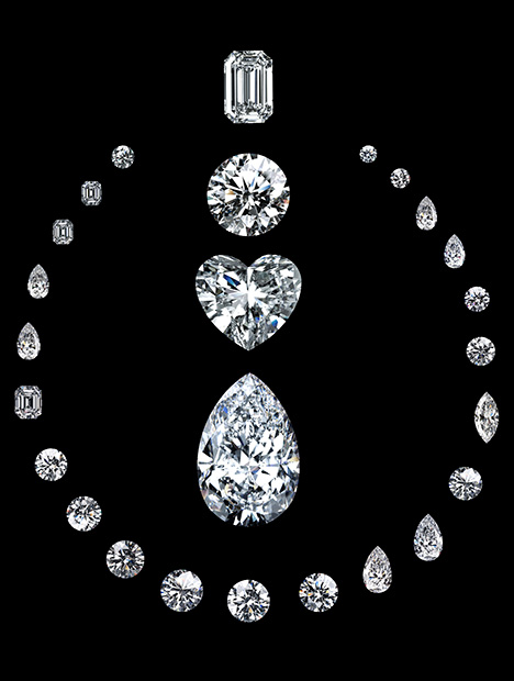 Twenty-six D-Flawless cut diamonds
