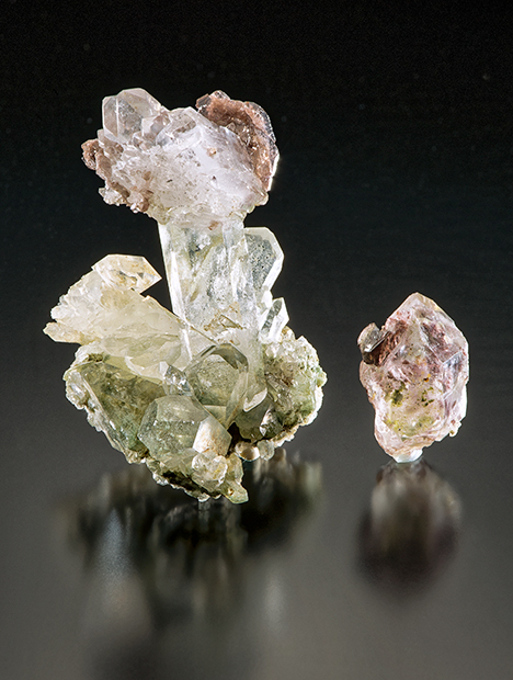 Quartz with ferroaxinite inclusions, from Calaveras County, California