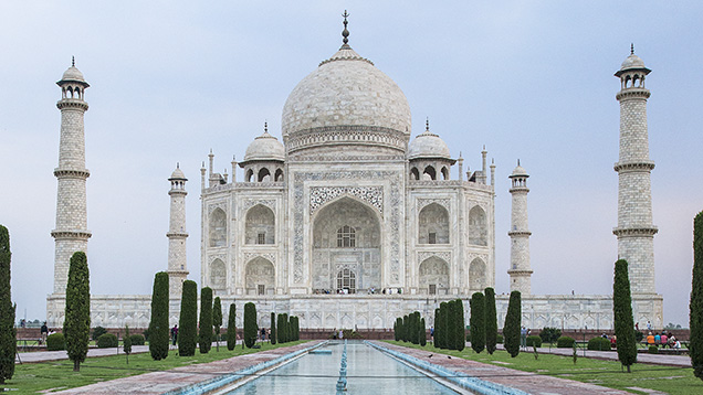 Tranquil reflecting pools of the Taj Mahal