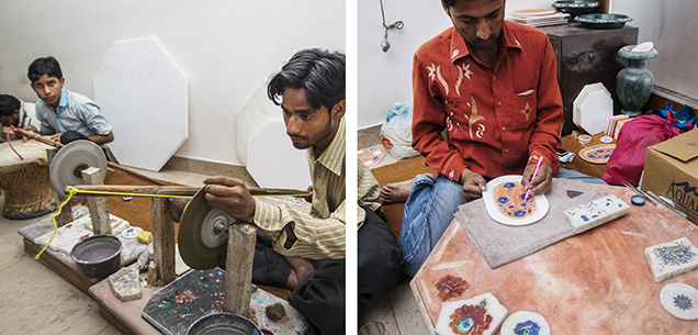 Modern inlay work done near the Taj Mahal