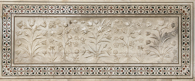 Carved marble panel from the Taj Mahal