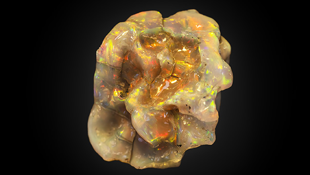 Opal specimen after the cleaning process.