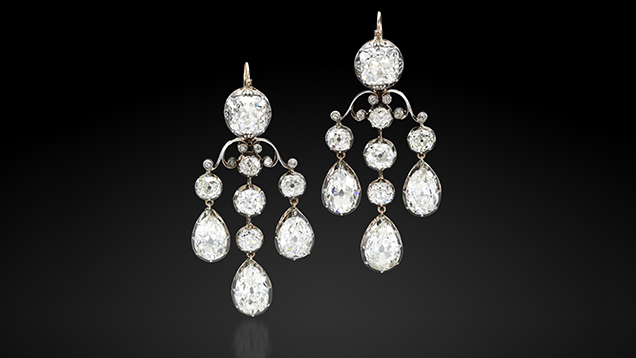 Diamond earrings from the first half of the nineteenth century.