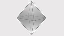 ダイヤモンド結晶の八面体のイラスト