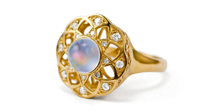 Jason Dow Moonstone Floret Ring