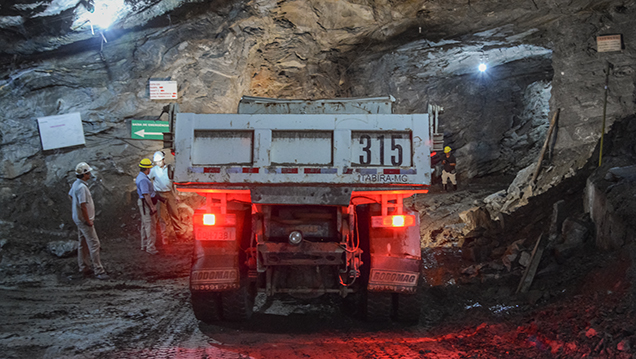 Truck at Belmont’s underground mine