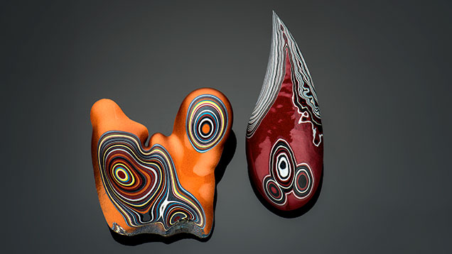 Different patterns in fordite slag