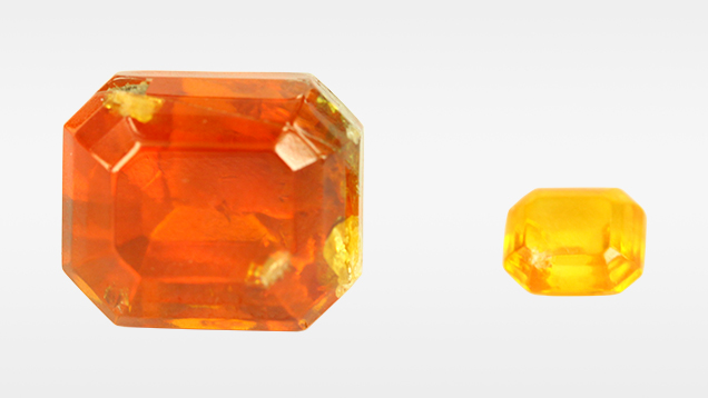 Faceted by-product synthetic zincite