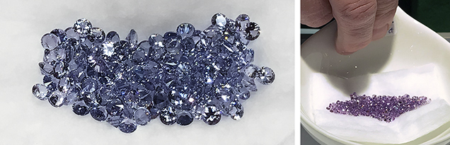 Small unheated spinel and sapphire exhibited by Madagascar Imports