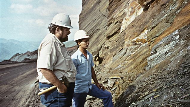 Rock Currier and colleague at the Andrade mine.