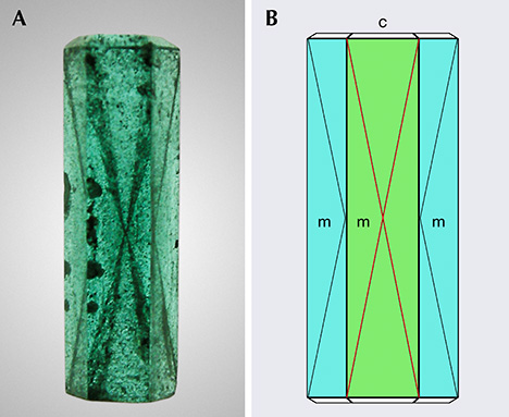 Colombian emerald crystal with prismatic habit.