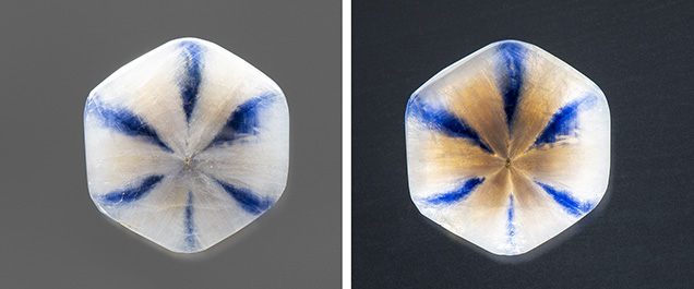 Trapiche sapphire from Mogok, Myanmar.