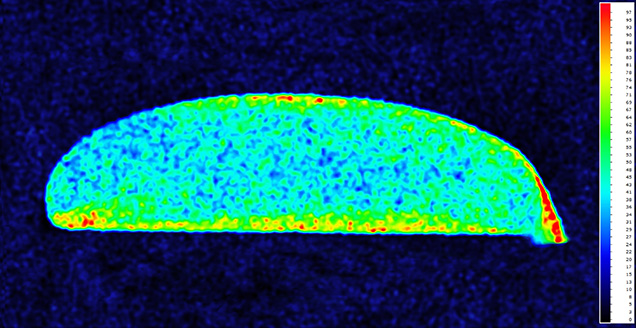 Concentration map of copper on the dyed chalcedony.