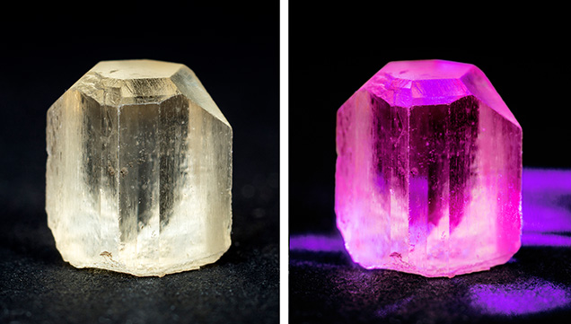 Luminescence of a Schneckenstein topaz crystal