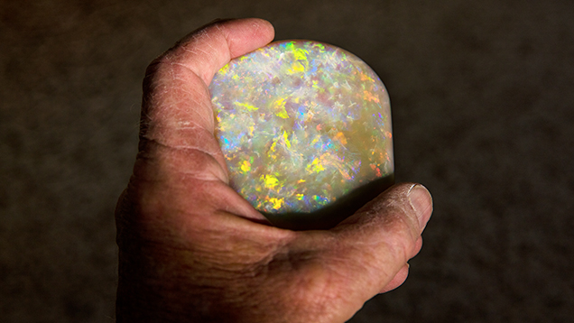 A handful of gem-quality opal