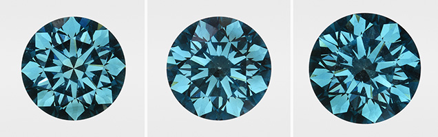 Irradiated CVD synthetic diamonds.