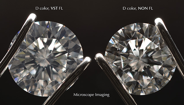 D-color stones under the microscope for transparency evaluation