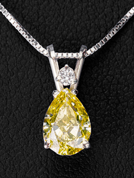 1.01 ct brownish yellow pear brilliant diamond from Guyana.