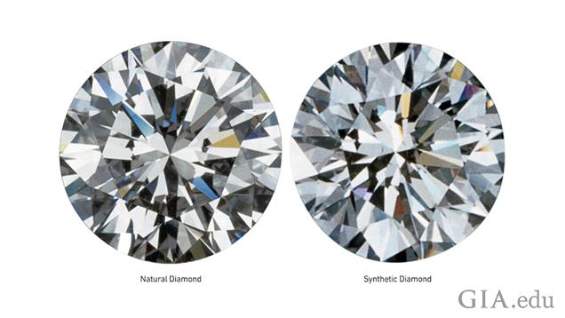 Two face-up diamonds, side-by-side.