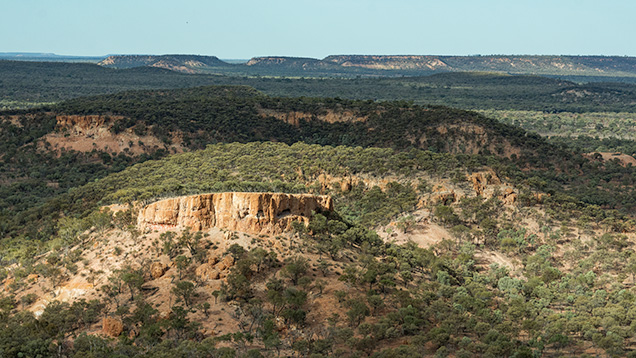Flat-topped hills in Queensland, Australia