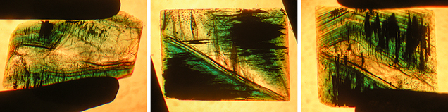 Growth and color zoning in type 1 Nacken synthetic emerald