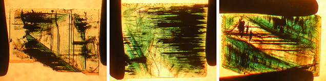 Growth layers in type 1 Nacken synthetic emerald