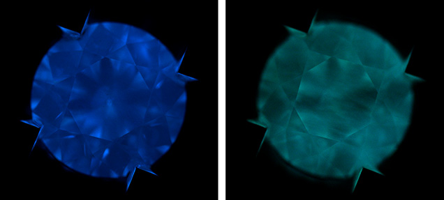 DiamondView images showing fluorescence and phosphorescence