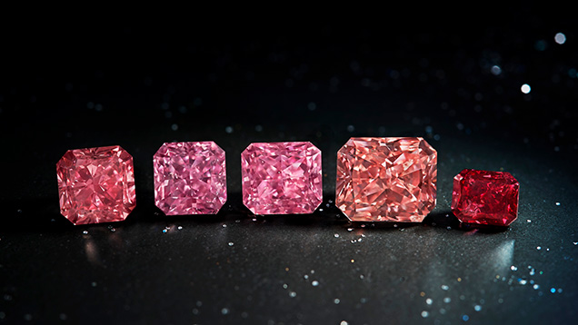 Five pink diamonds from the Argyle tender.